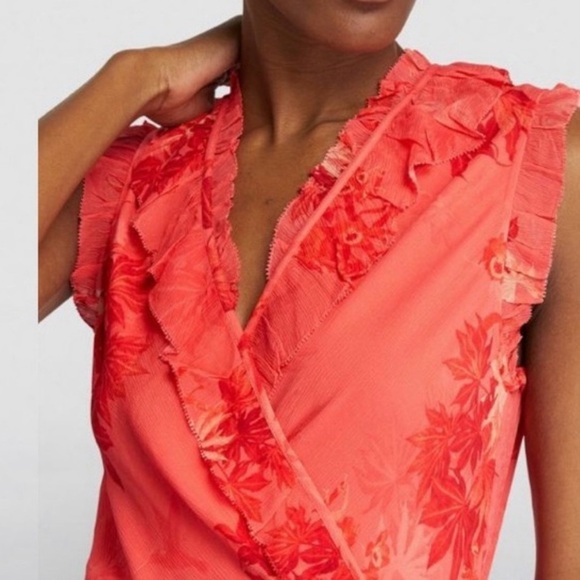 AllSaints Ari Nila Floral-Print Crepe Wrap Dress - Picture 5 of 16